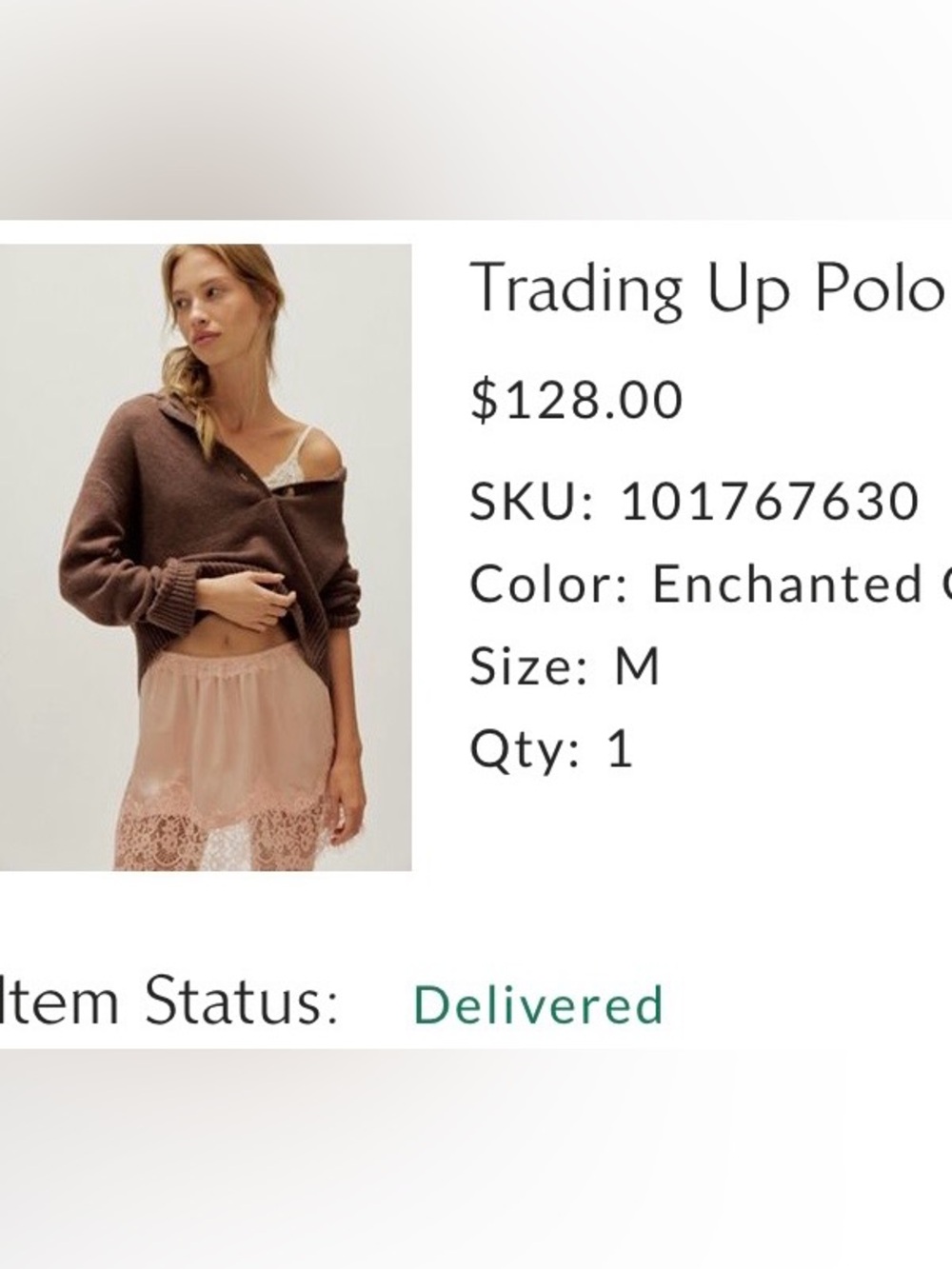 Free People Enchanted Brown Trading Up Polo